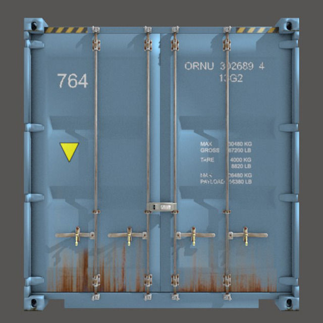 Shipping Container 40 Feet Box 3D model_1