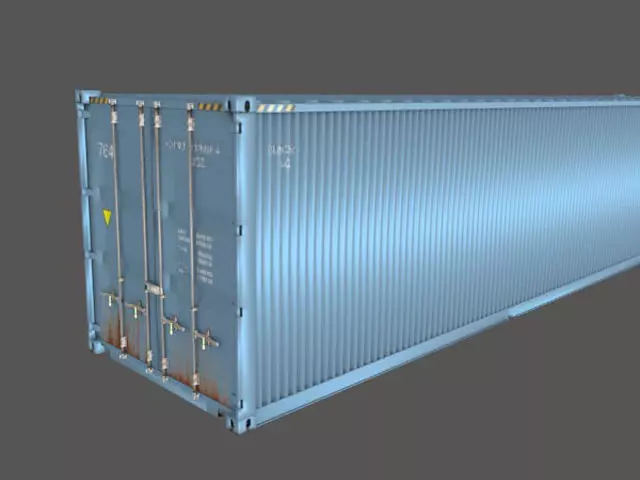 Shipping Container 40 Feet Box 3D model_0
