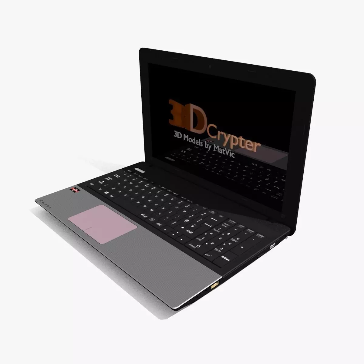 Black Modern Notebook 3D model_0