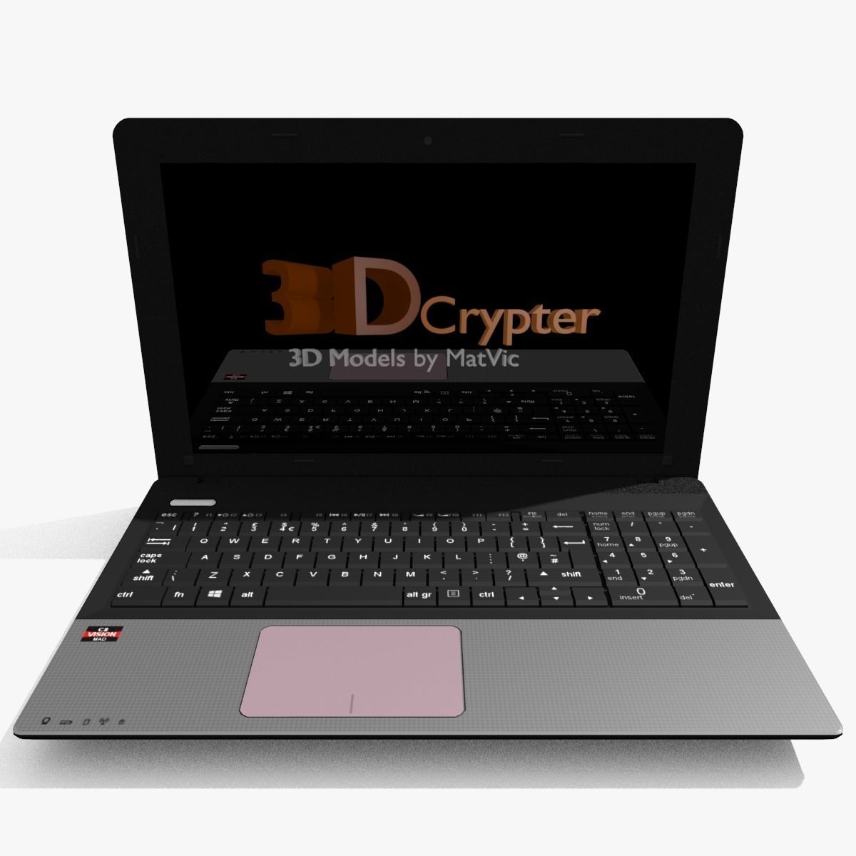 Black Modern Notebook 3D model_2
