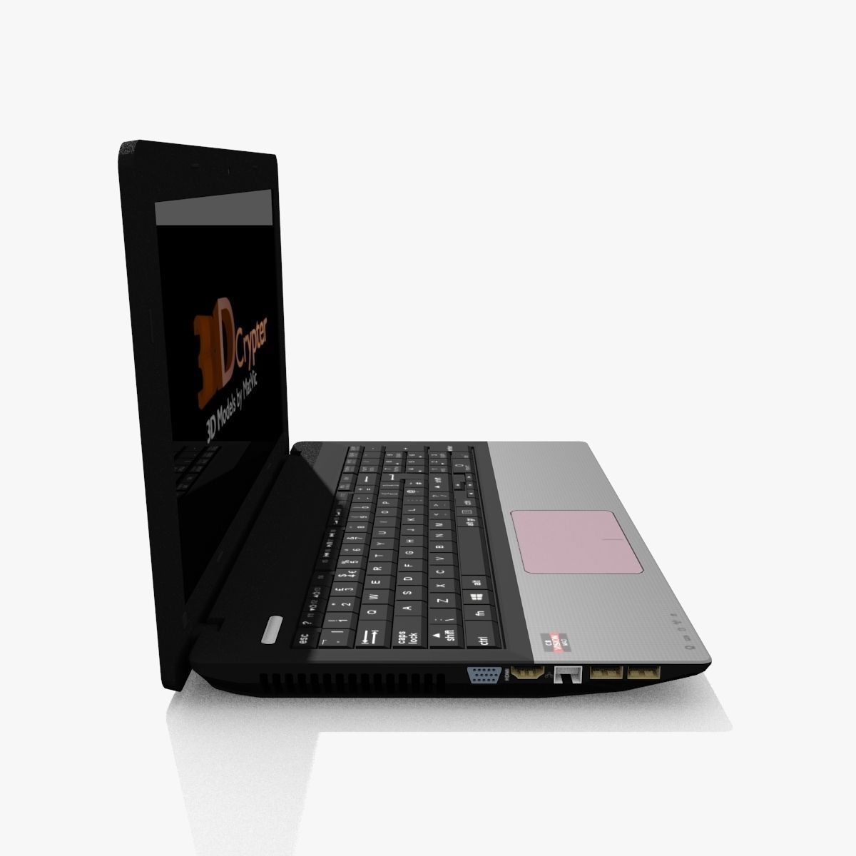 Black Modern Notebook 3D model_3