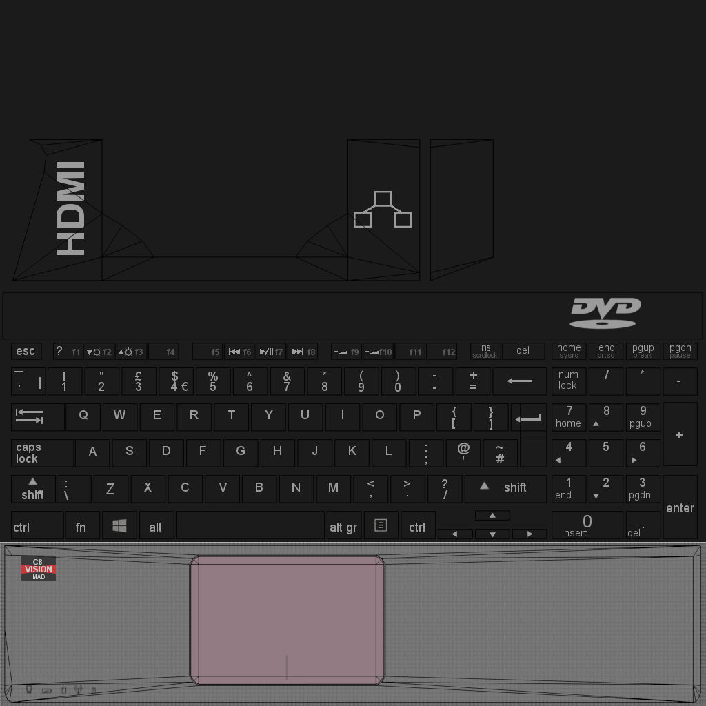 Black Modern Notebook 3D model_4