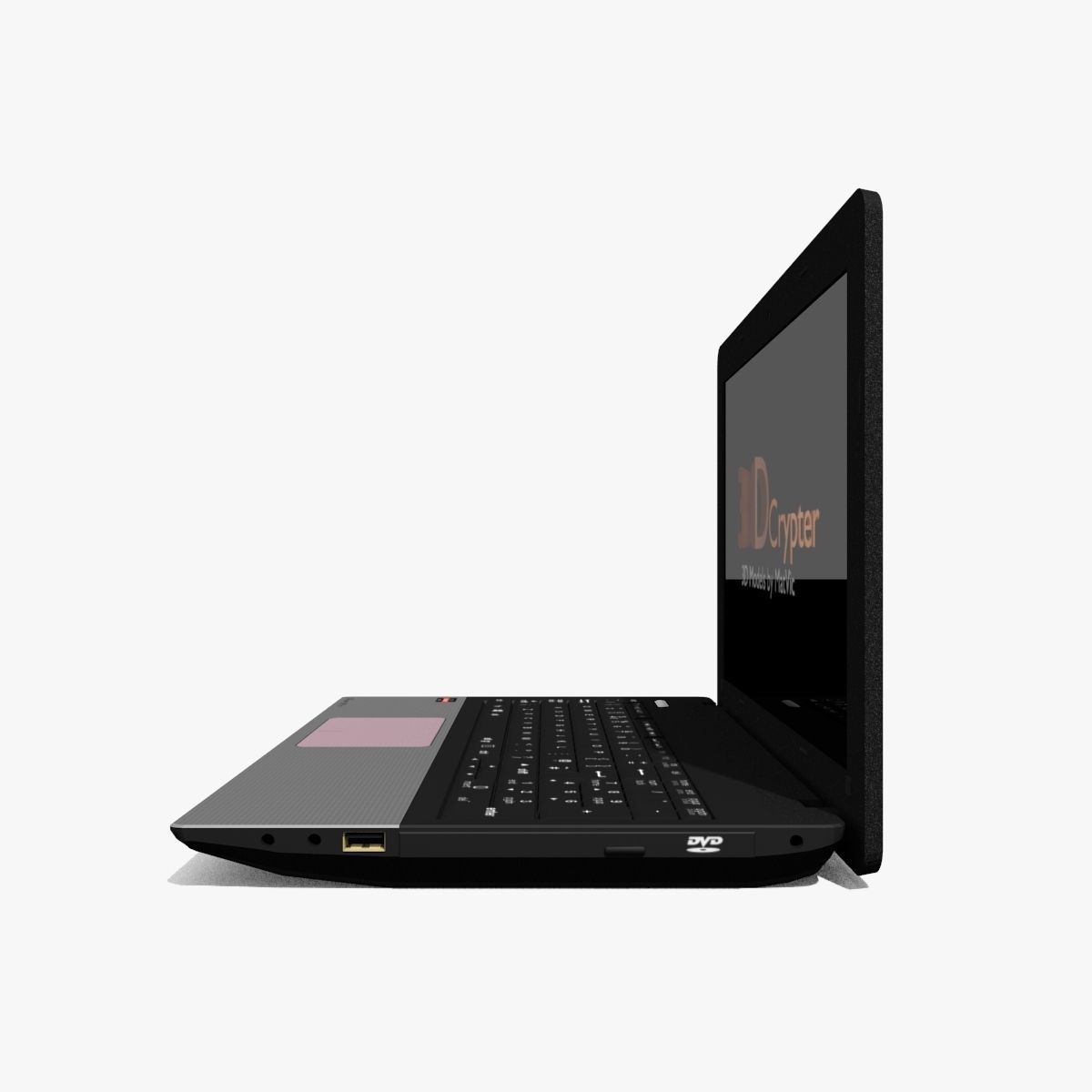 Black Modern Notebook 3D model_1