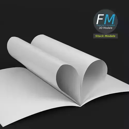 Brochure mockup with a heart shape