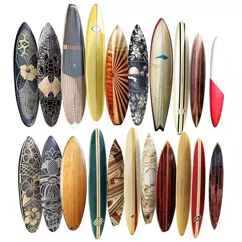 Serfboards wooden surfboards 3D model
