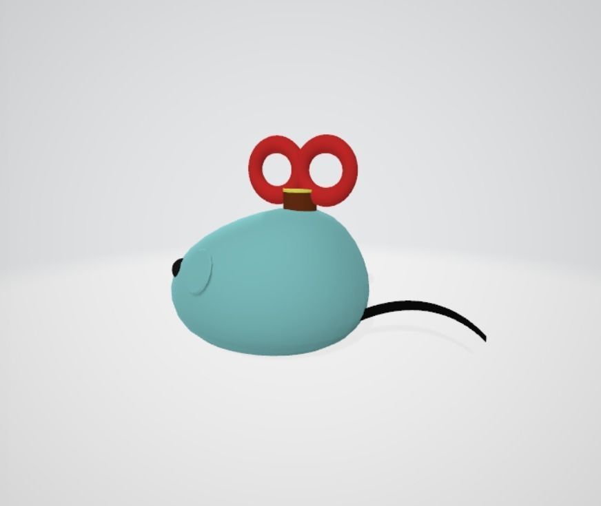 Windup Mouse Cat Toy 3D model_3