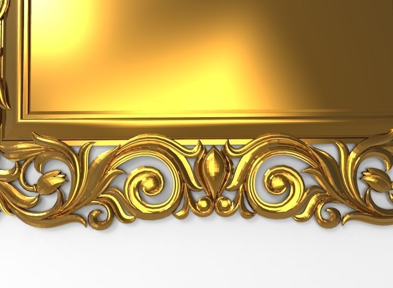 carved frame  3D model_2