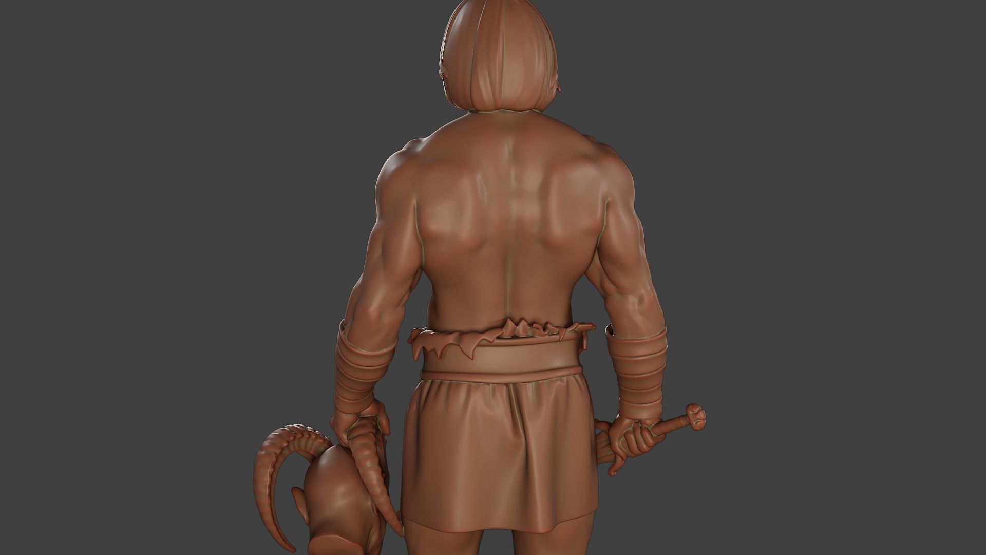 Male Barbarian 2HSword Cut Head 3D print model_21