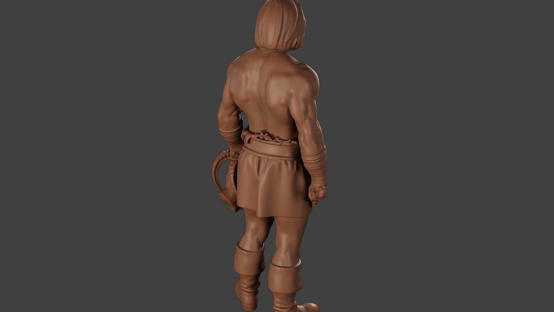 Male Barbarian 2HSword Cut Head 3D print model_24
