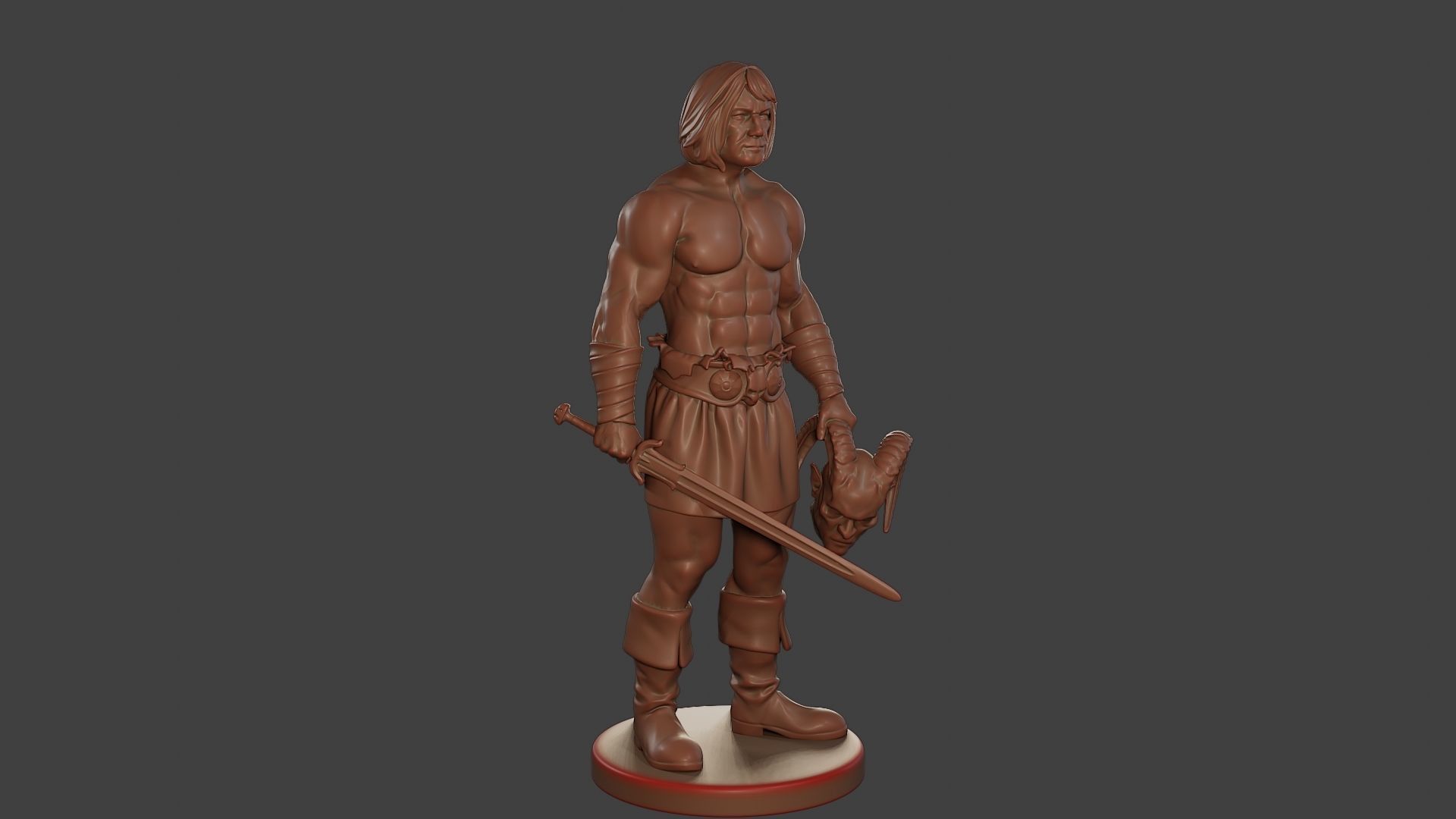 Male Barbarian 2HSword Cut Head 3D print model_10