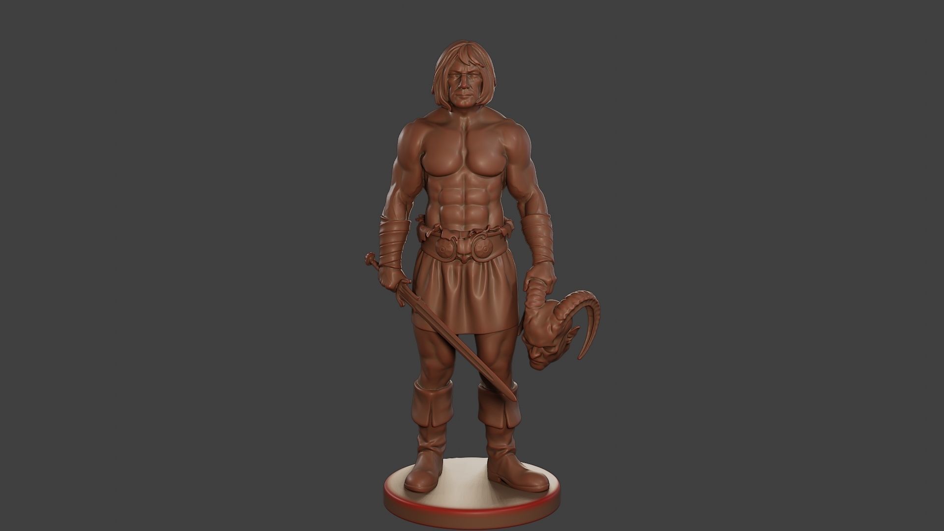 Male Barbarian 2HSword Cut Head 3D print model_11