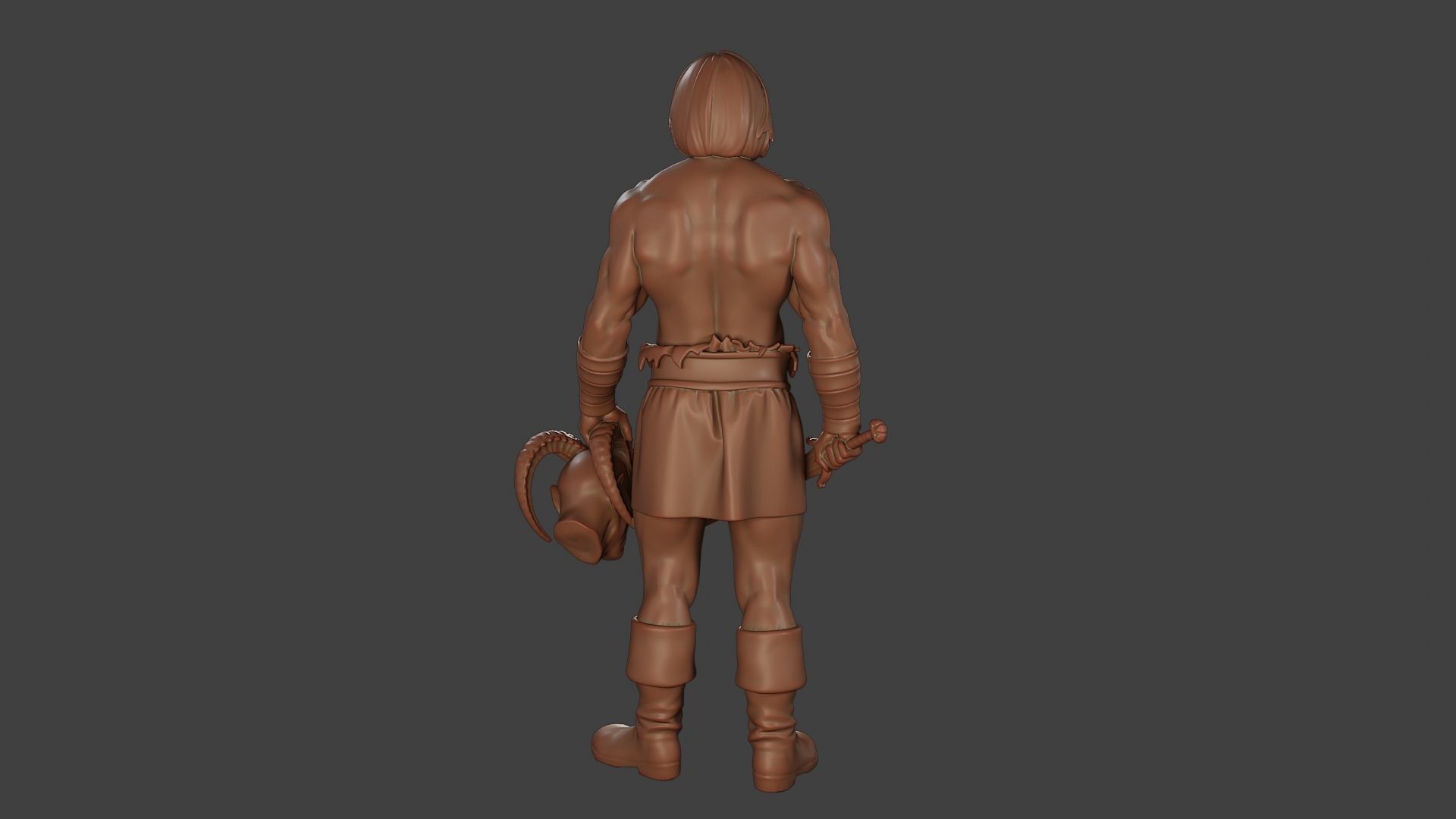 Male Barbarian 2HSword Cut Head 3D print model_25