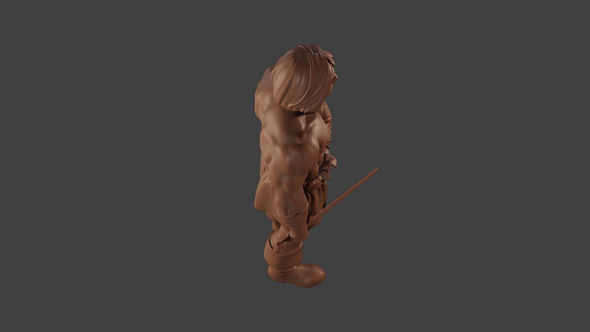 Male Barbarian 2HSword Cut Head 3D print model_23