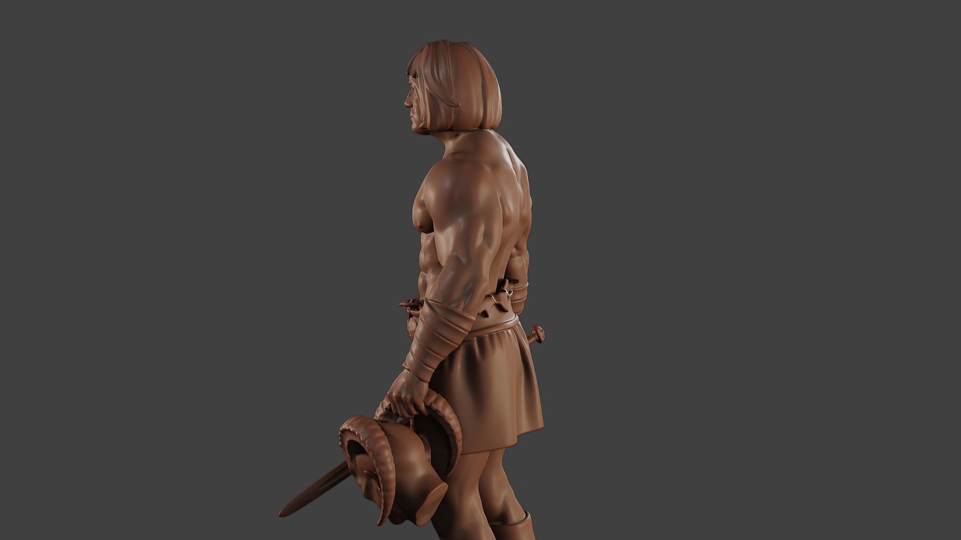 Male Barbarian 2HSword Cut Head 3D print model_26