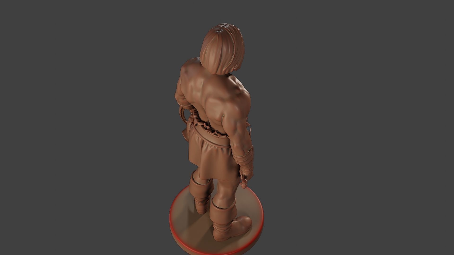 Male Barbarian 2HSword Cut Head 3D print model_22