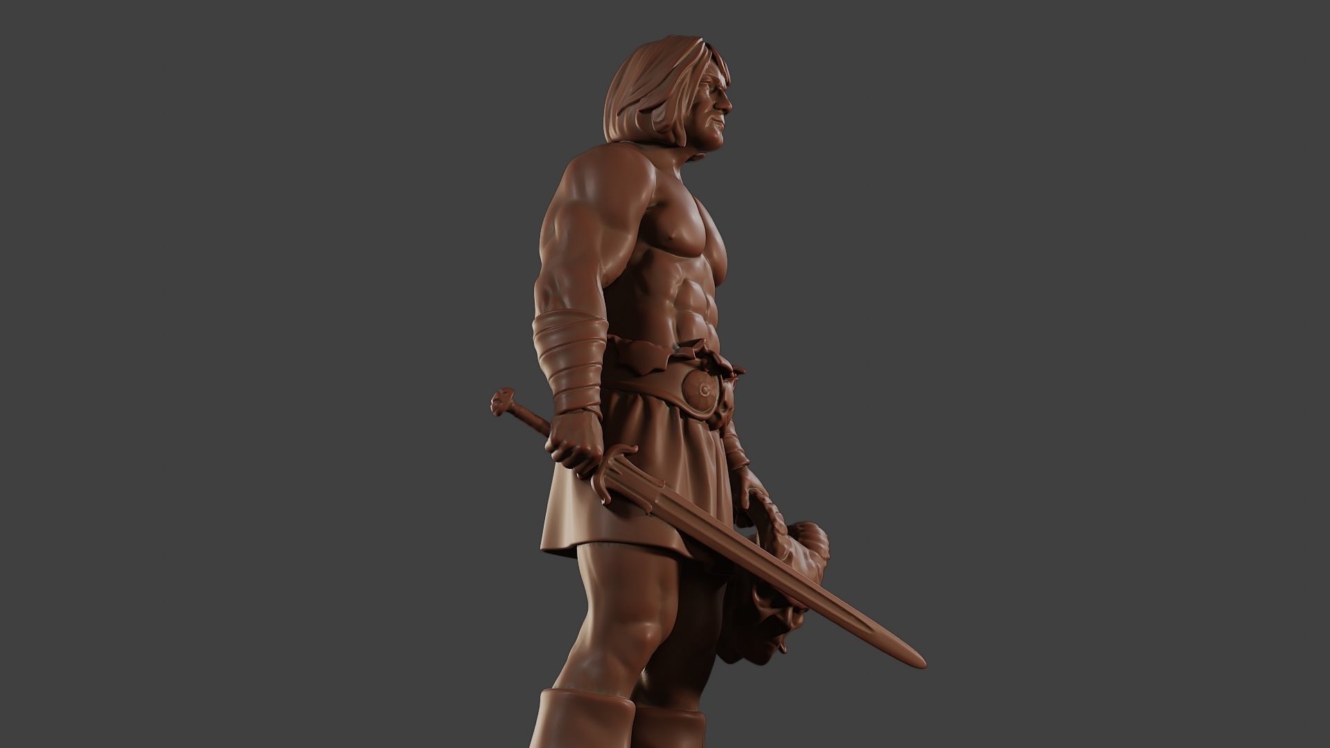 Male Barbarian 2HSword Cut Head 3D print model_29