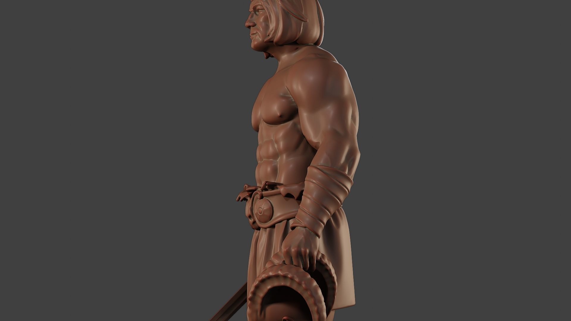 Male Barbarian 2HSword Cut Head 3D print model_17