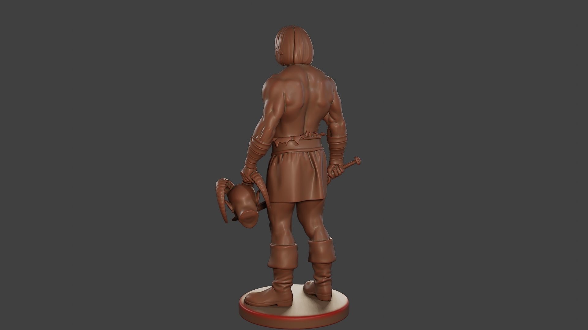 Male Barbarian 2HSword Cut Head 3D print model_5