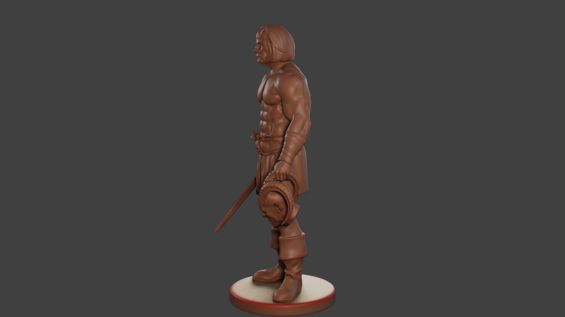 Male Barbarian 2HSword Cut Head 3D print model_3