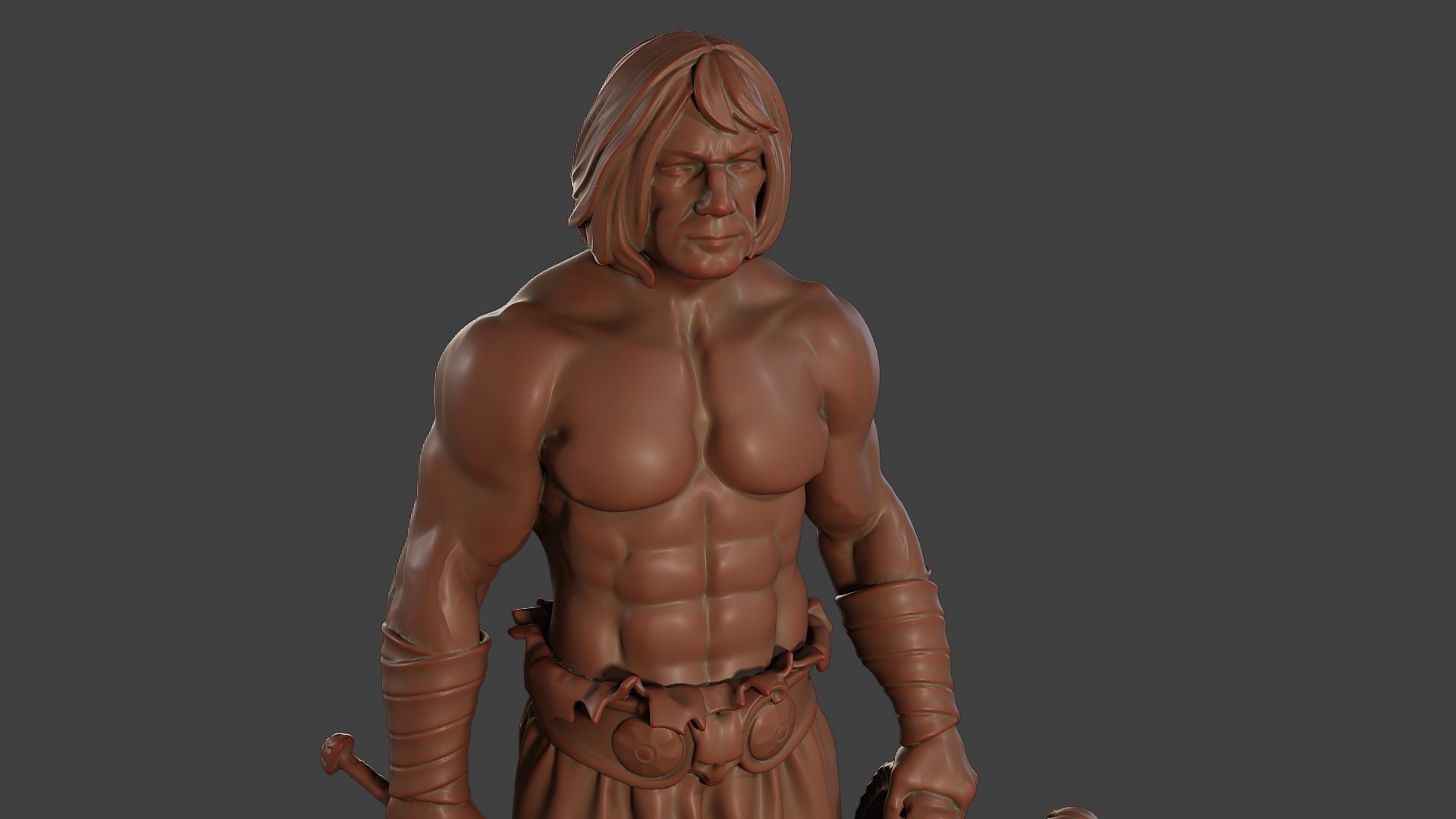 Male Barbarian 2HSword Cut Head 3D print model_19