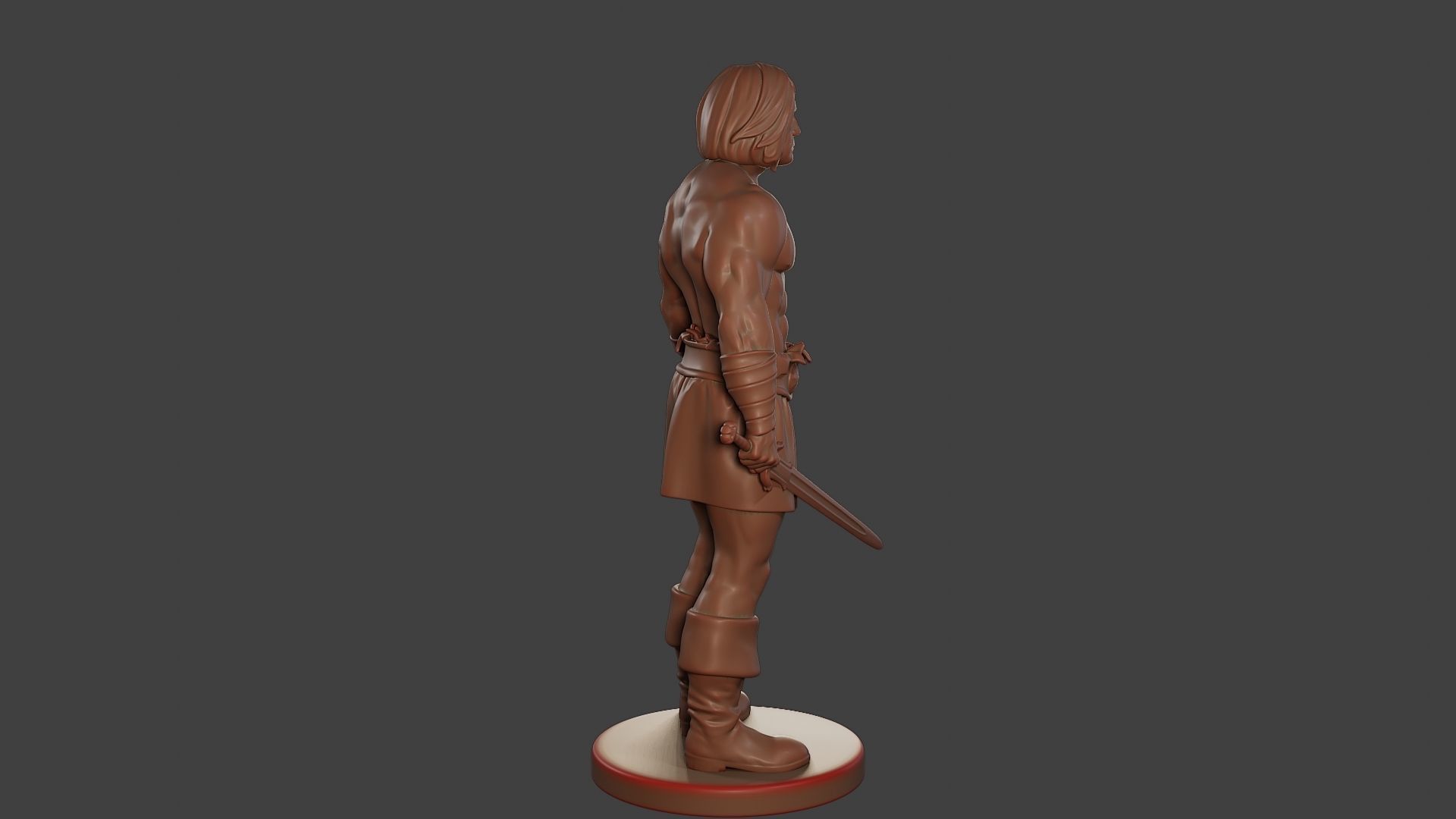 Male Barbarian 2HSword Cut Head 3D print model_8