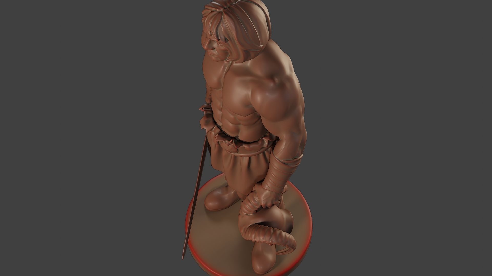 Male Barbarian 2HSword Cut Head 3D print model_16