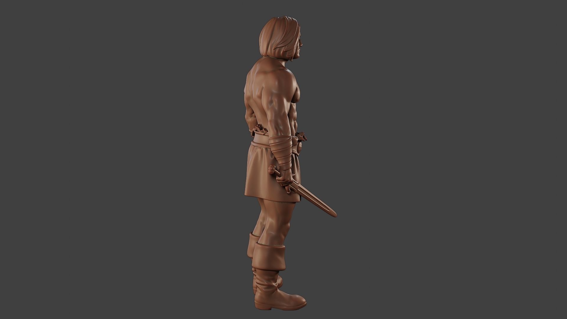 Male Barbarian 2HSword Cut Head 3D print model_31