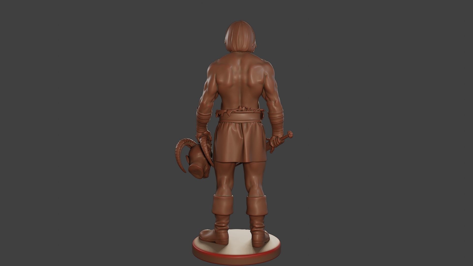 Male Barbarian 2HSword Cut Head 3D print model_6