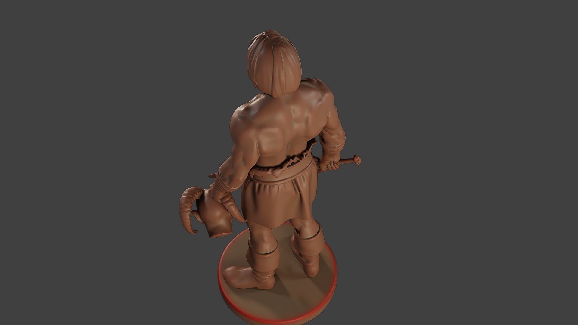 Male Barbarian 2HSword Cut Head 3D print model_15