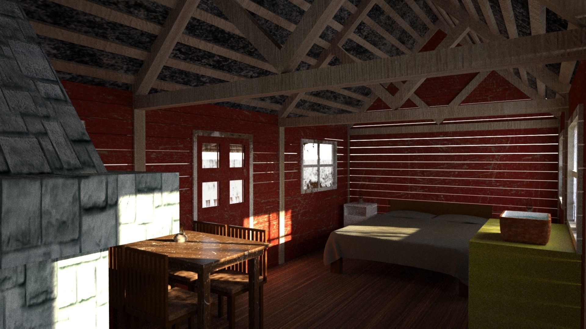 Old wooden cabin 3D model_12
