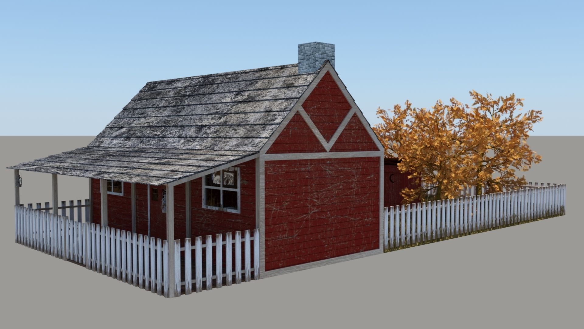 Old wooden cabin 3D model_2