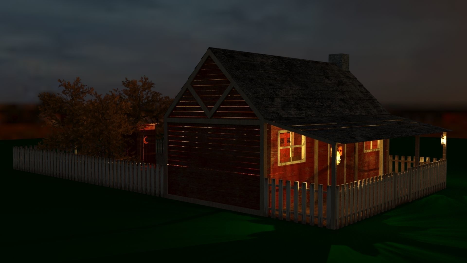 Old wooden cabin 3D model_1