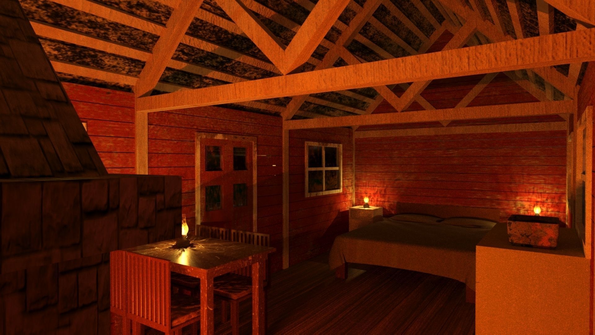 Old wooden cabin 3D model_13