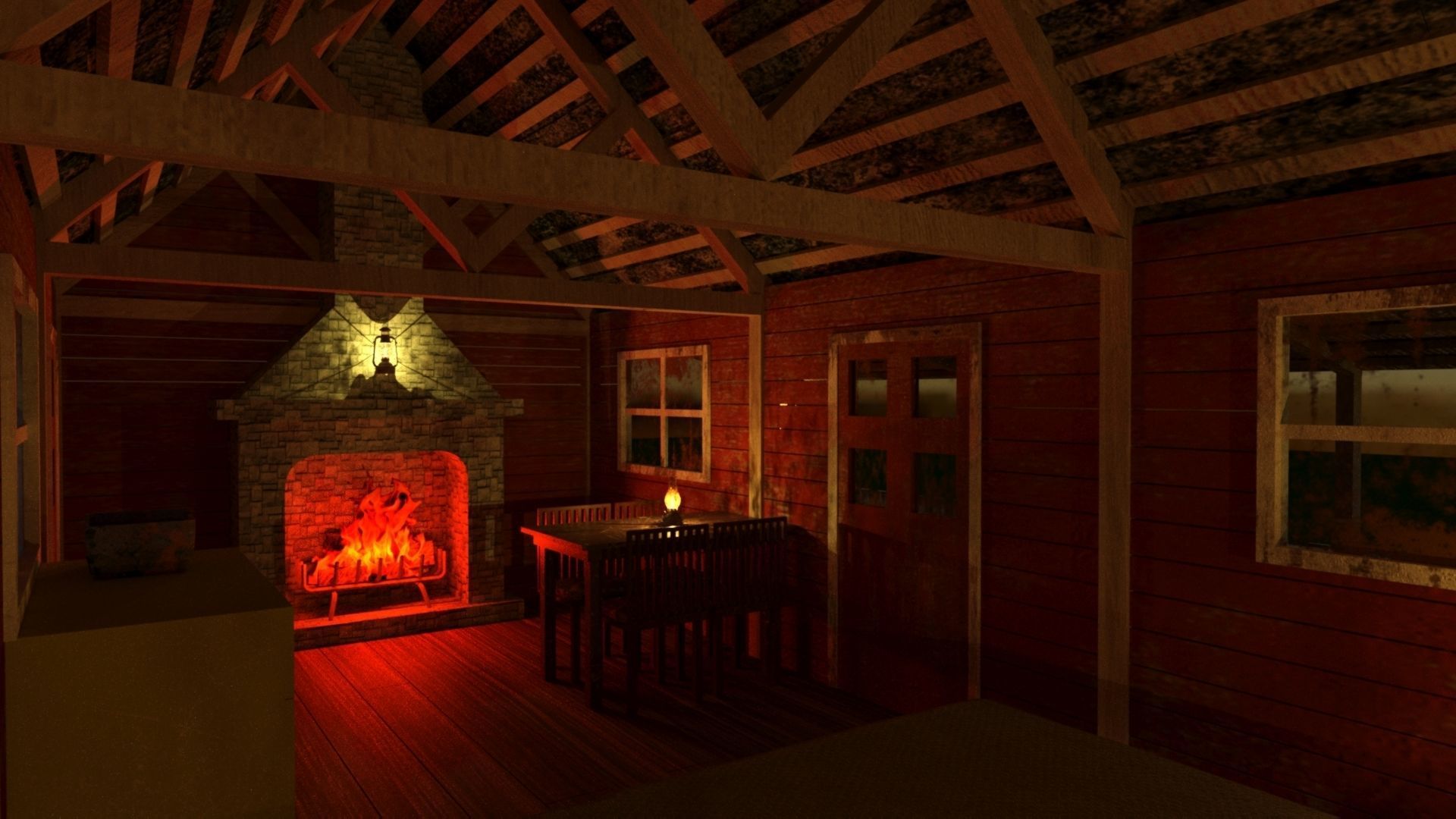 Old wooden cabin 3D model_11