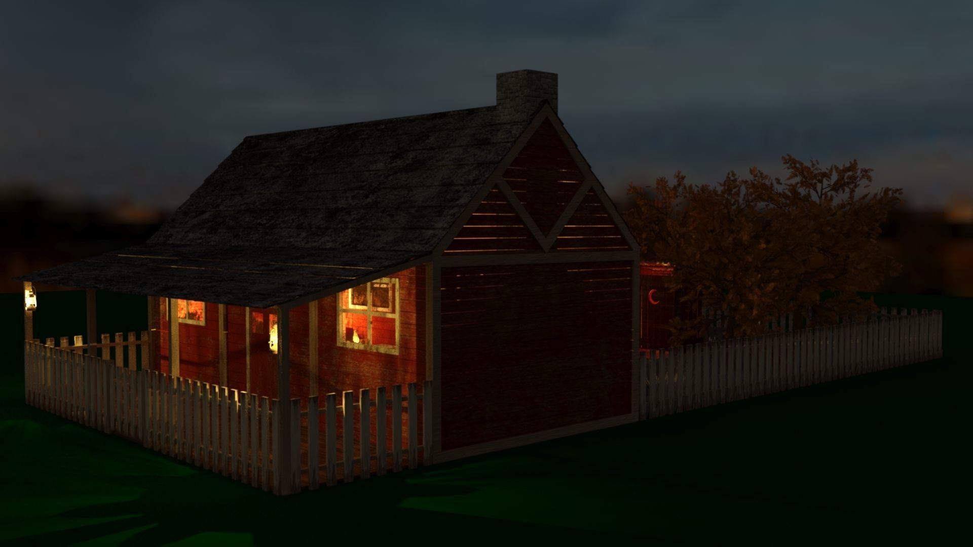 Old wooden cabin 3D model_3