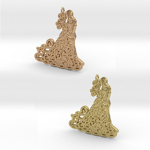  Dancing Couple Pendant 3D print model