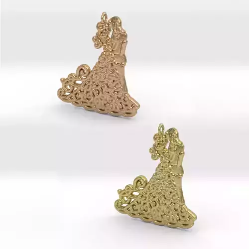  Dancing Couple Pendant 3D print model