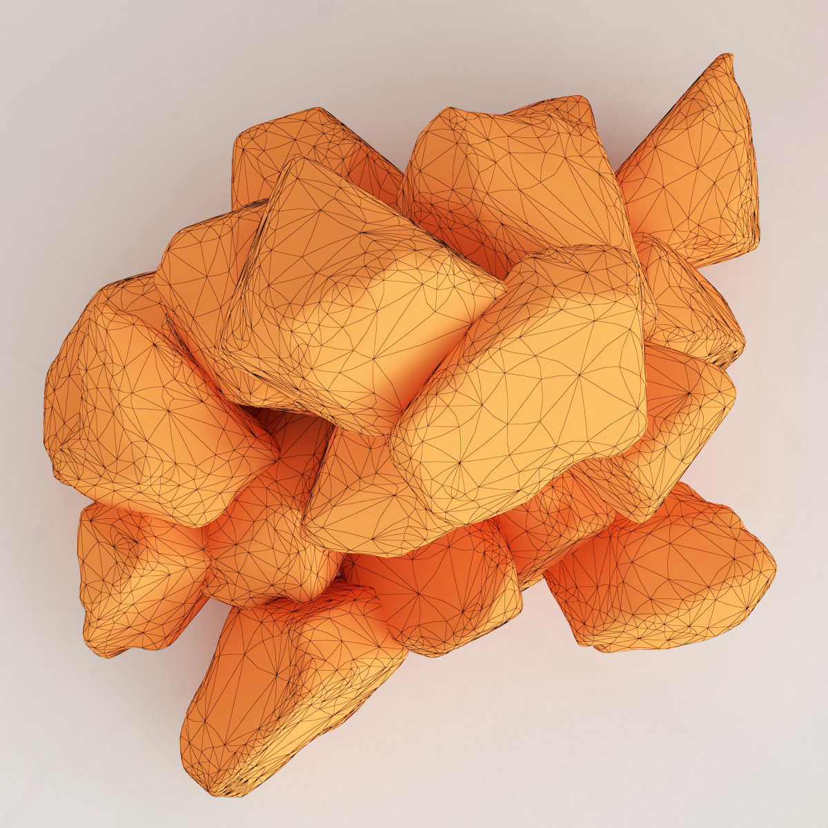 Rock splinter river stone 3D model_6