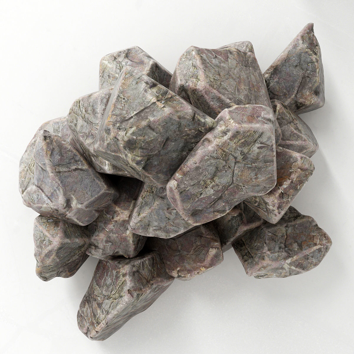 Rock splinter river stone 3D model_3