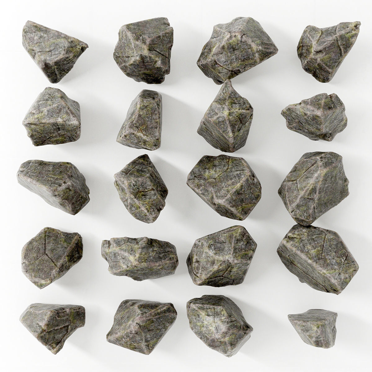 Rock splinter river stone 3D model_2