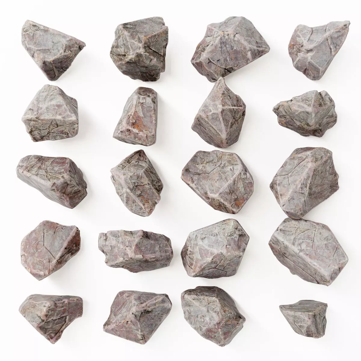 Rock splinter river stone 3D model_0