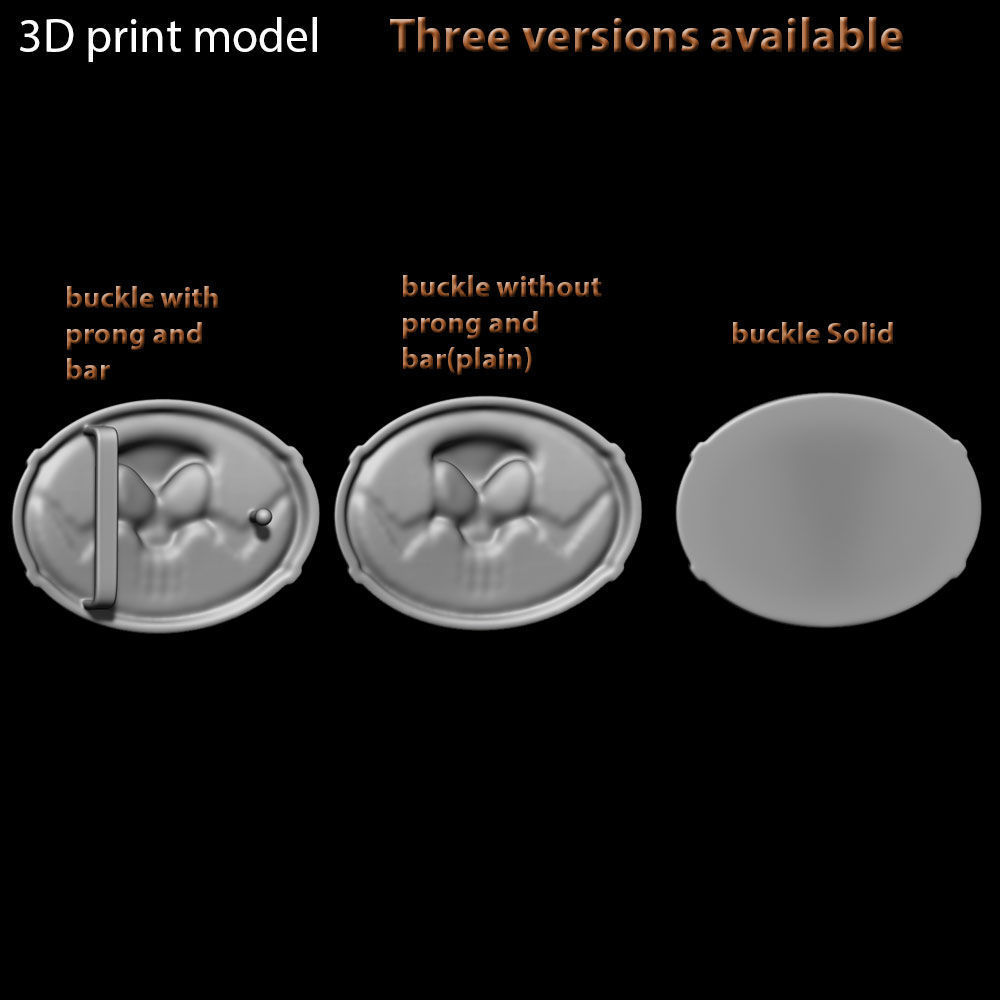 skull belt buckle The Punisher vol1 3D print model_3