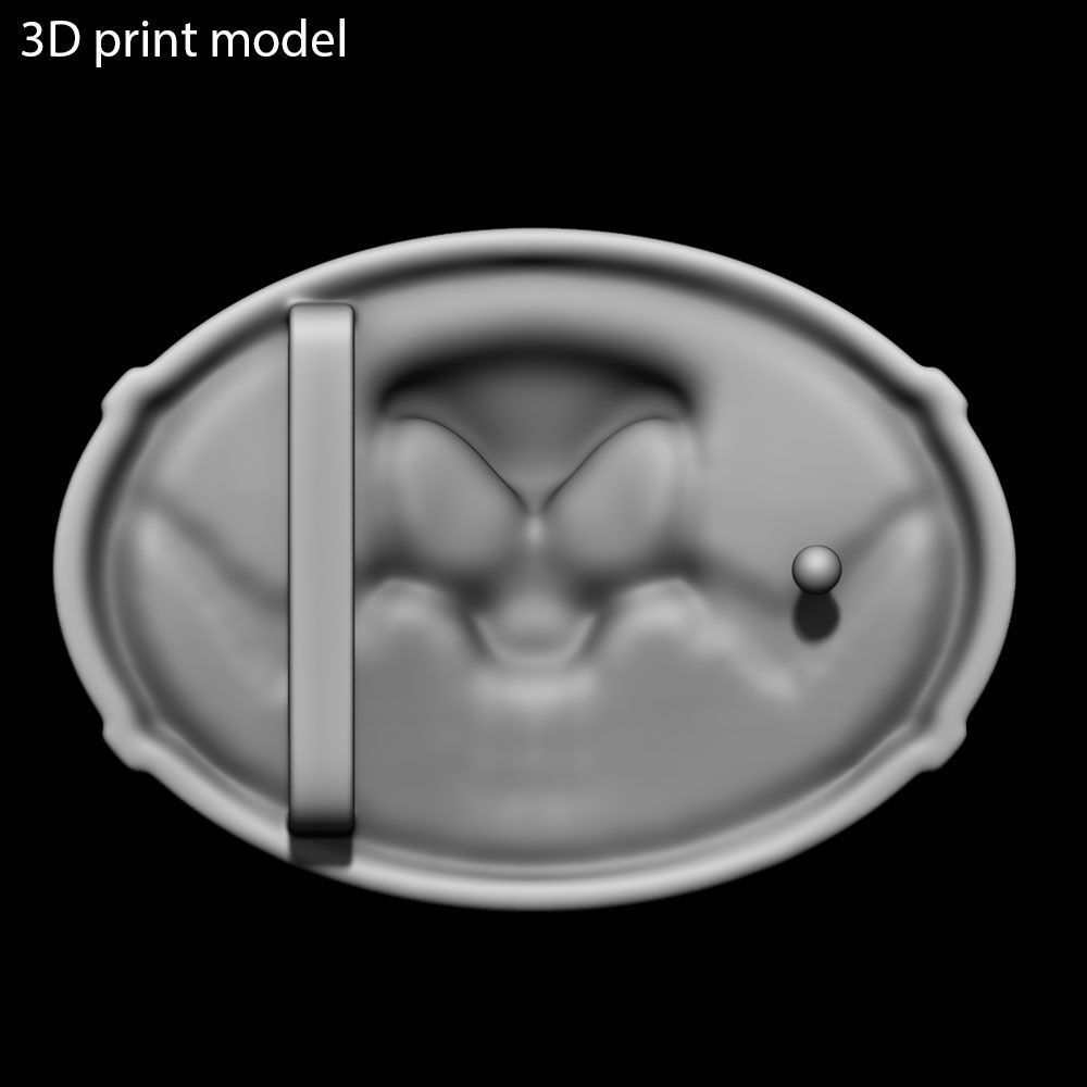 skull belt buckle The Punisher vol1 3D print model_6