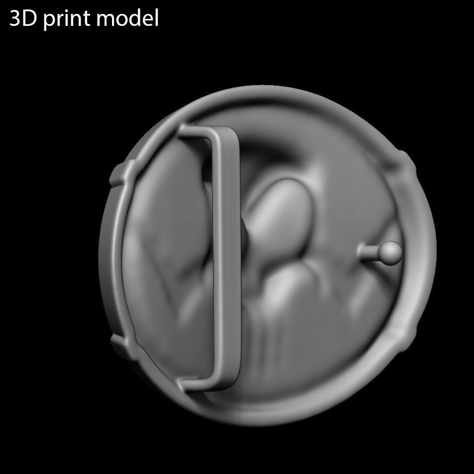 skull belt buckle The Punisher vol1 3D print model_7