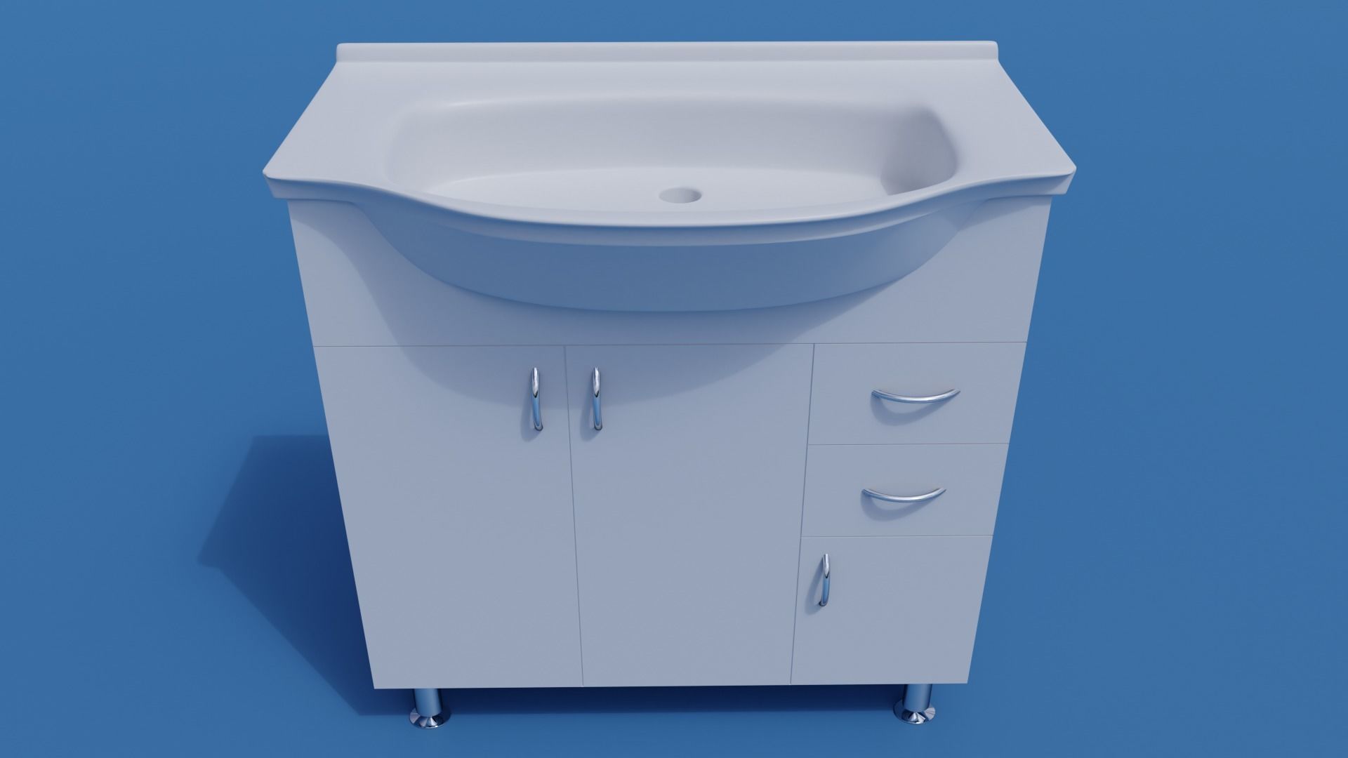 Bathroom wash-basin with cabinet 3D model_2