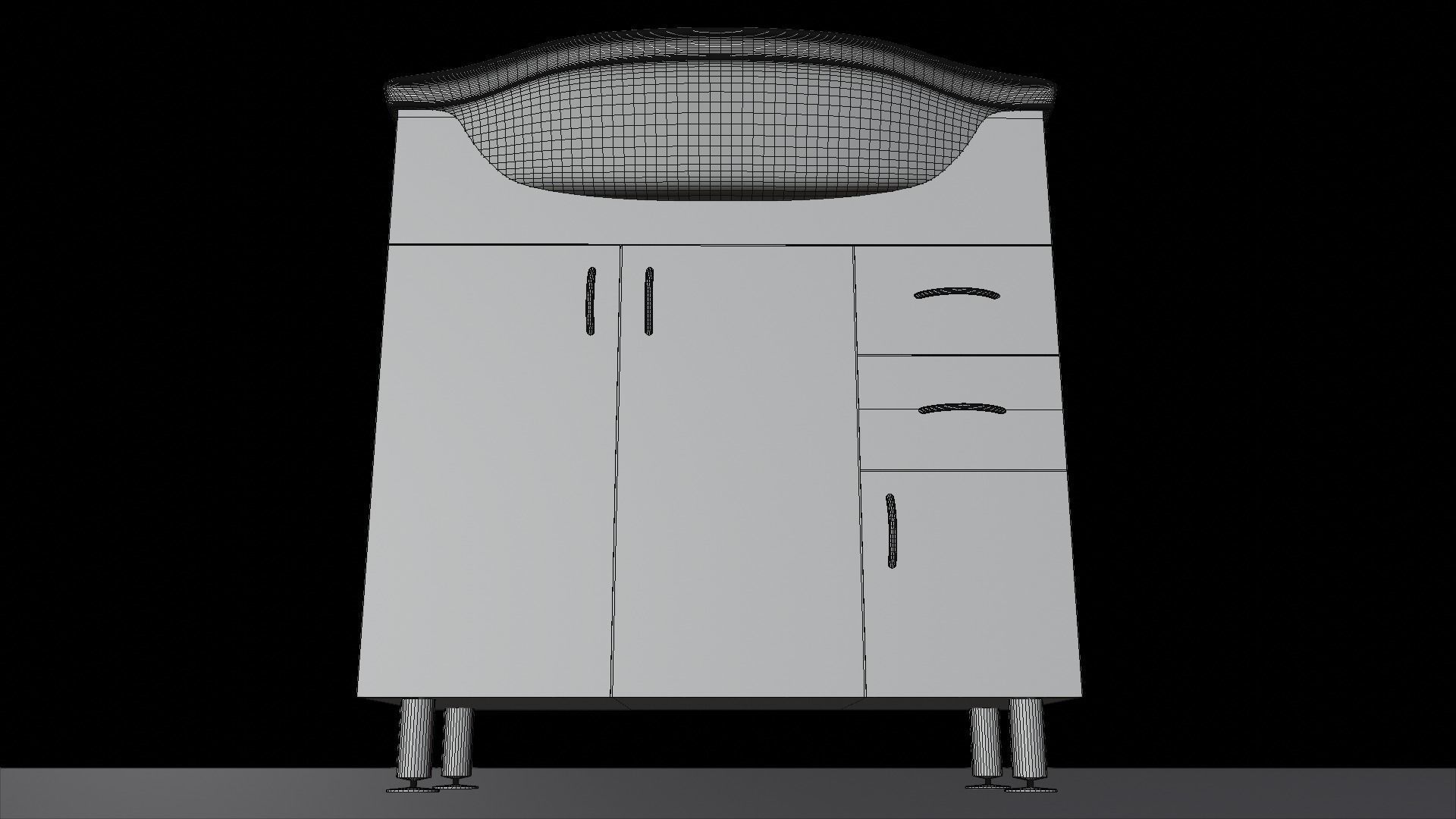 Bathroom wash-basin with cabinet 3D model_13
