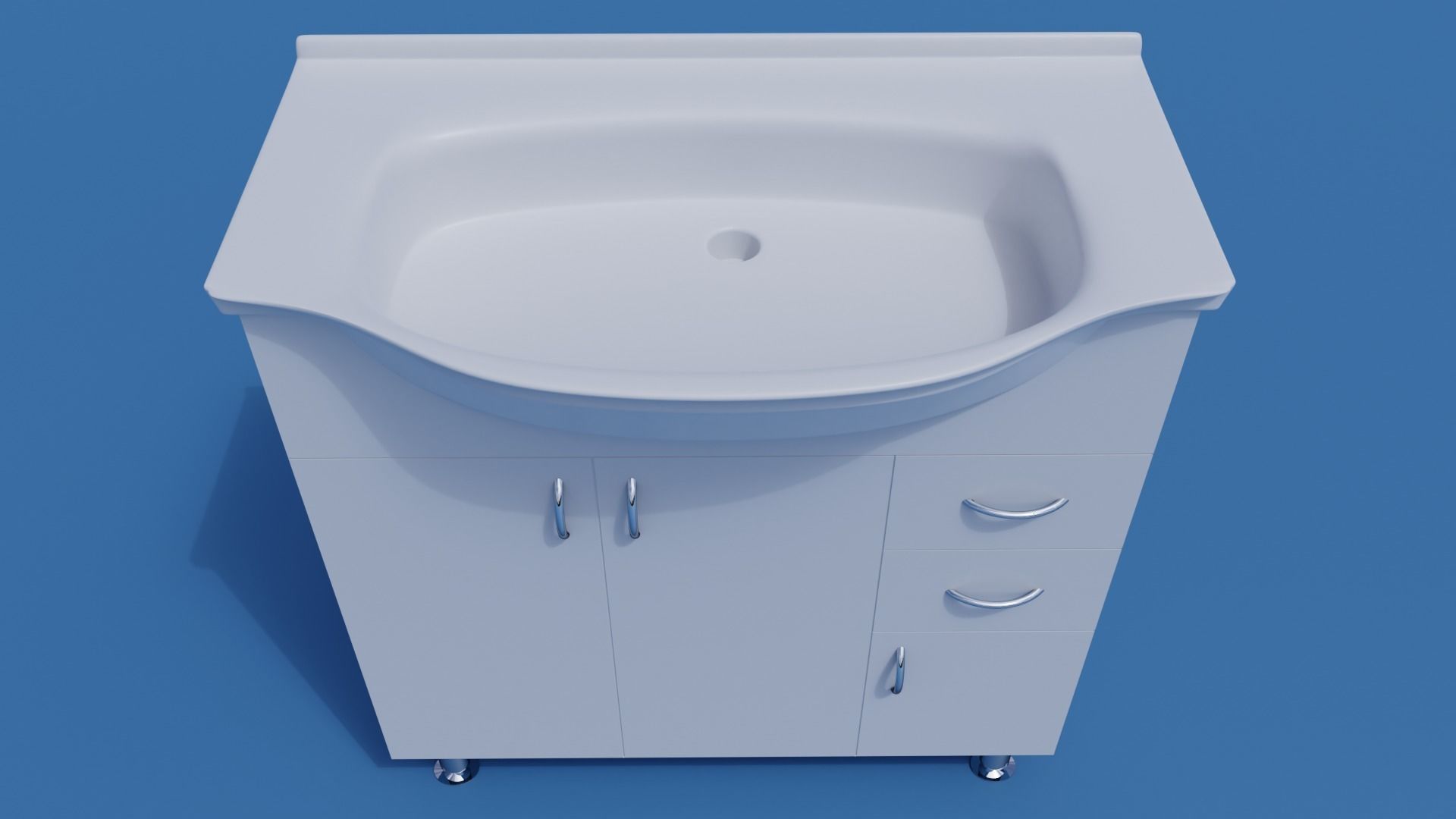 Bathroom wash-basin with cabinet 3D model_8