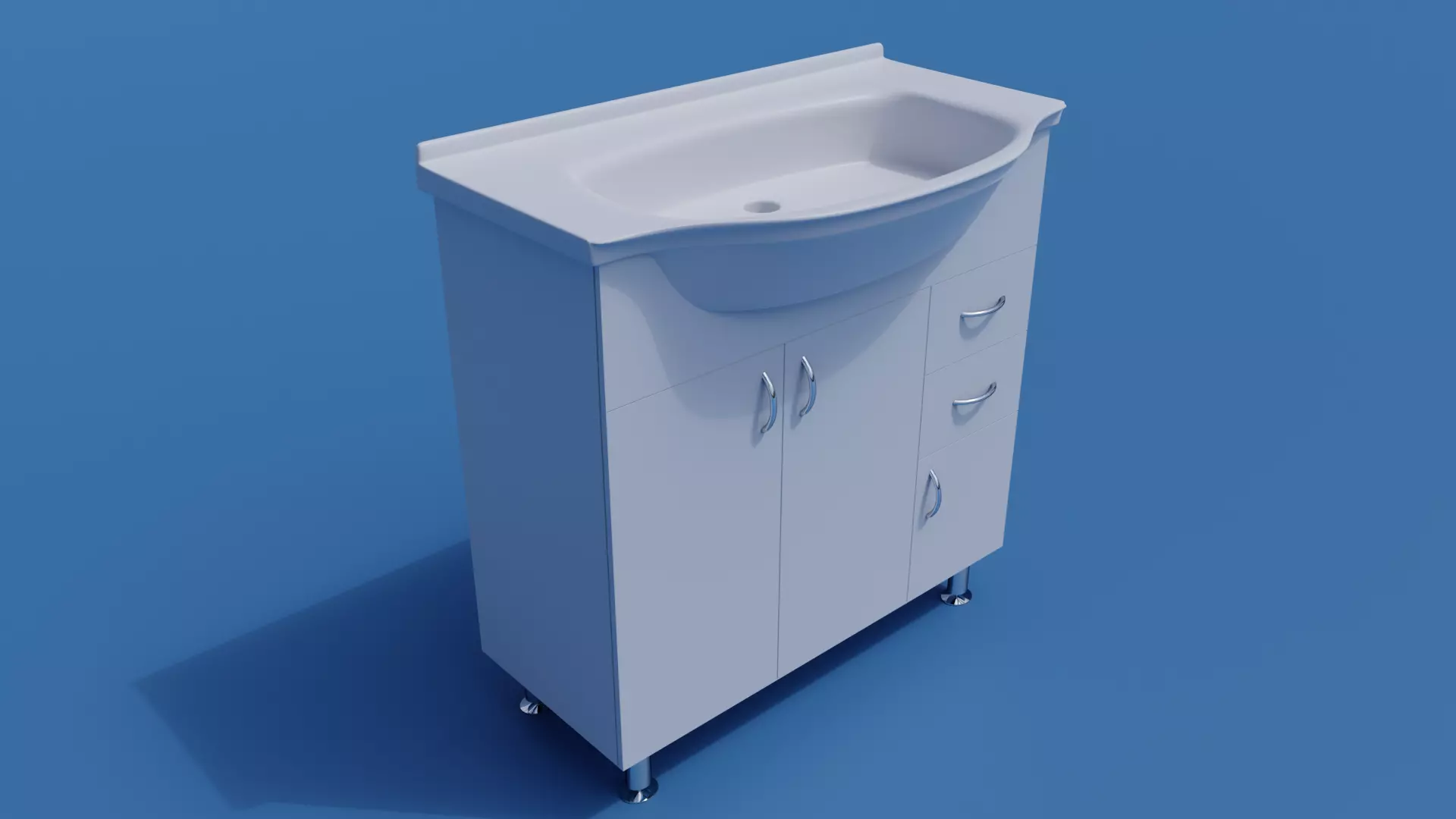 Bathroom wash-basin with cabinet 3D model_0