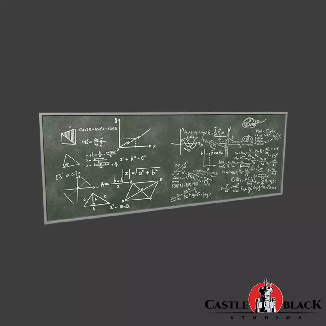 Chalk Board Low-poly 3D model