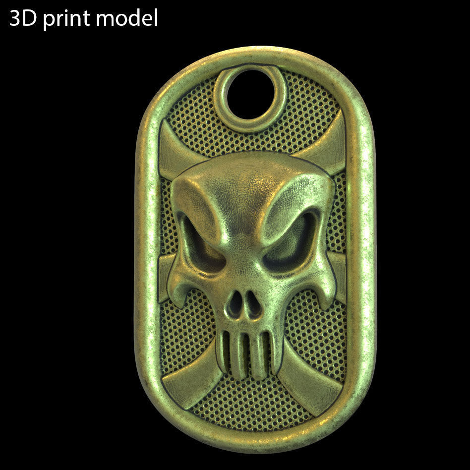 skull Pendant jewelry the punisher vol1 tag 3D print model_2